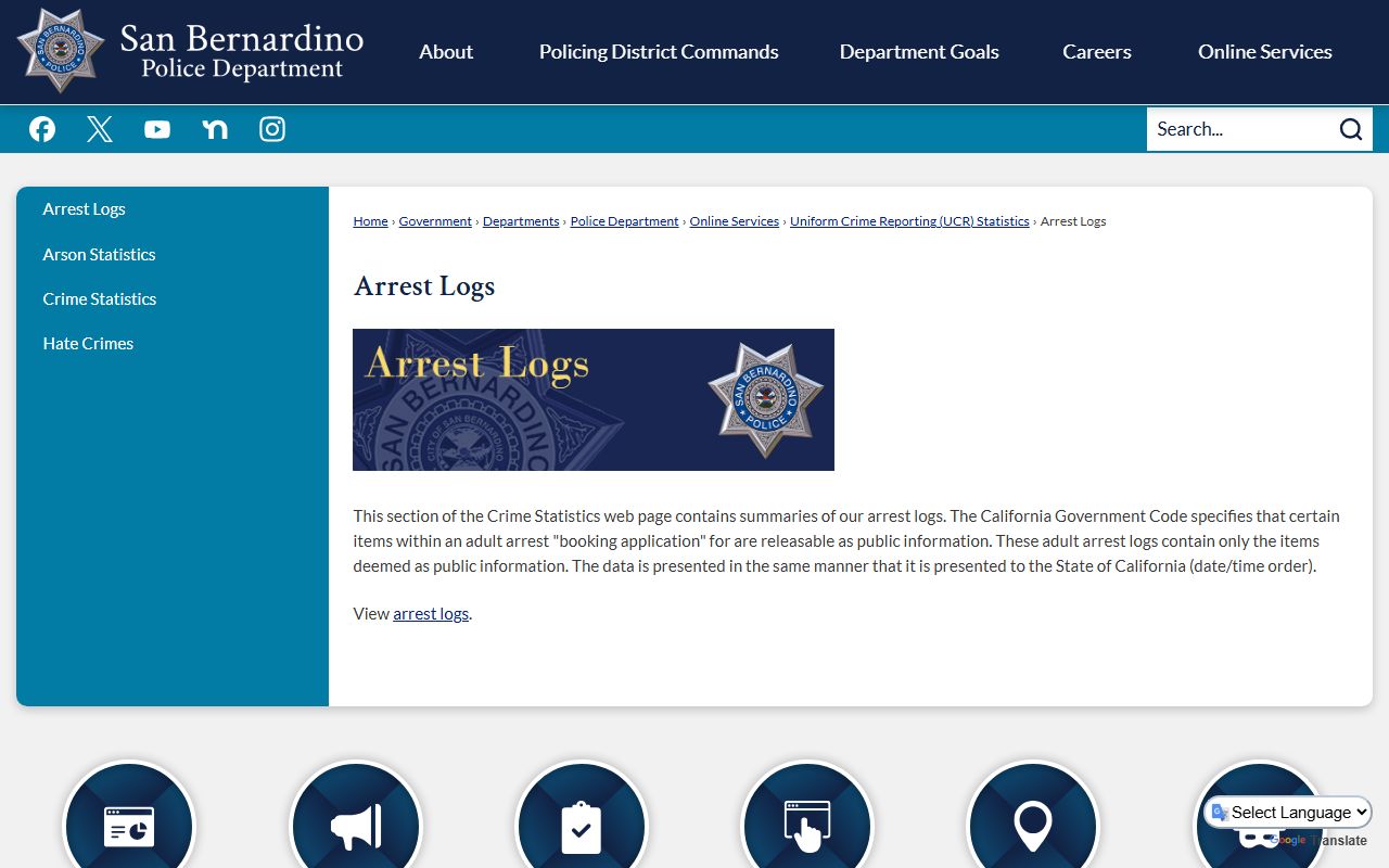 San Bernardino Police Department arrest logs for recent bookings