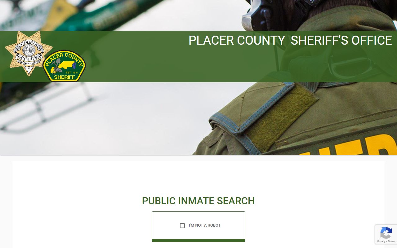 Placer County Sheriff inmate search for recent arrest records