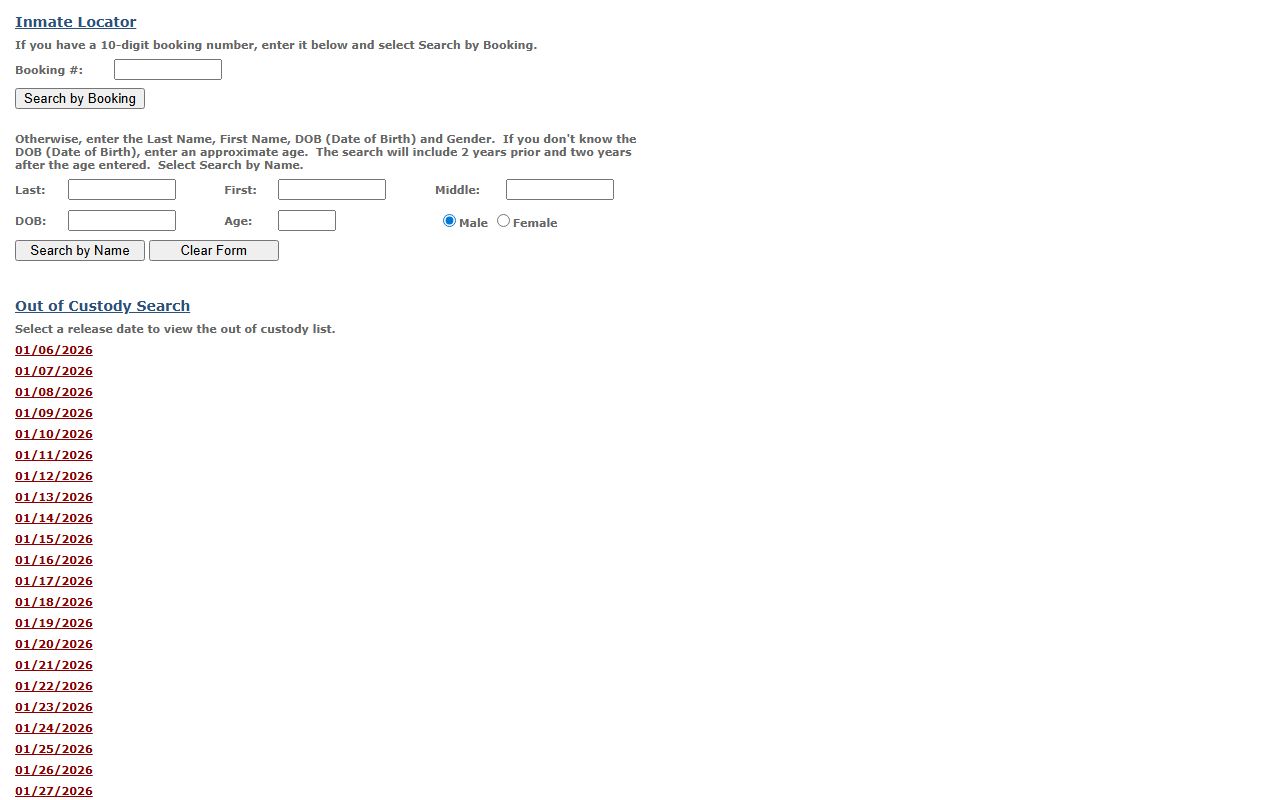 San Bernardino County Sheriff booking search for recent arrest records
