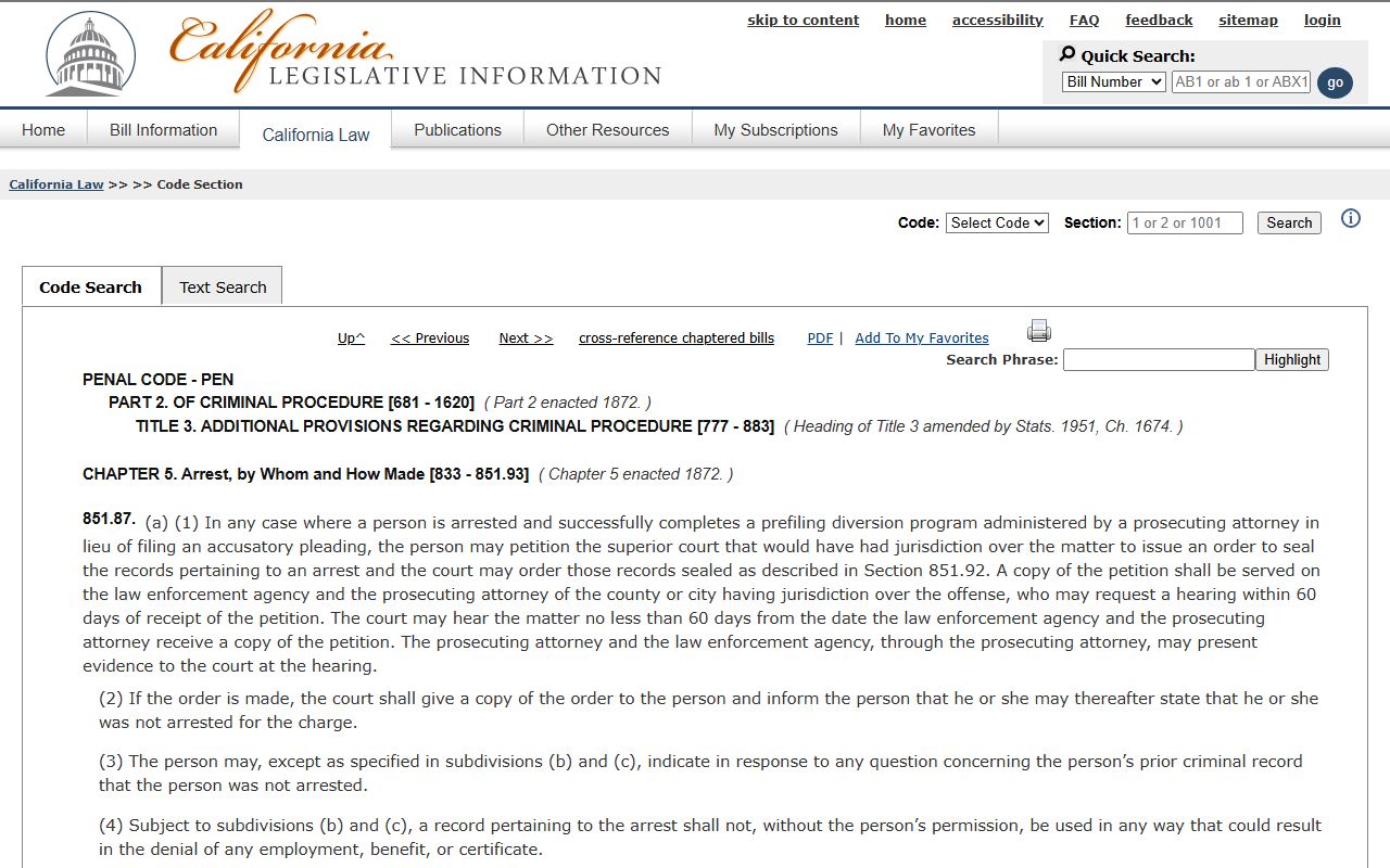 California Penal Code 13300 local criminal history arrest records